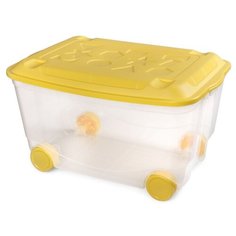 Контейнер Пластишка 58х39х33.5 см желтый/прозрачный