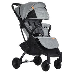 Прогулочная коляска Babalo 2019 (бампер, москит., дожд., сумка-чехол, подстак., крючок, накидка на ножки, корзина д/покупок, ремешок на руку) серый/черная рама , цвет шасси: черный