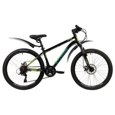 Подростковый горный (MTB) велосипед Stinger Element Evo 24 (2020) с крыльями черный 12" (требует финальной сборки)