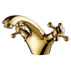 Смеситель для раковины (умывальника) KAISER Grace 52011 gold двухрычажный золото золотой