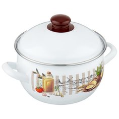 Кастрюля Savasan Италия 63249 2,7 л, белый с рисунком