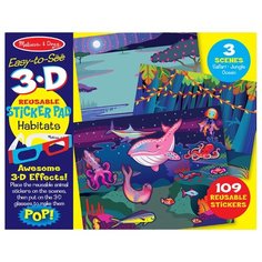 Melissa & Doug Набор 109 наклеек Easy-to-see с 3D очками Среда обитания (9376)