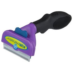 Щетка-триммер FURminator для больших кошек короткошерстных пород 7 см фиолетовый/черный