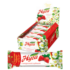 Батончик Столичные штучки Нуга с натуральной клубникой, 55 г, коробка (12 шт.)