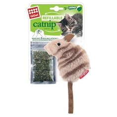 Игрушка для кошек GiGwi Refillable catnip Мышка (75382) коричневый/бежевый