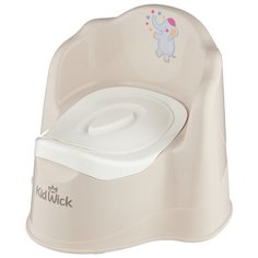 KidWick горшок Трон с крышкой серый/белый