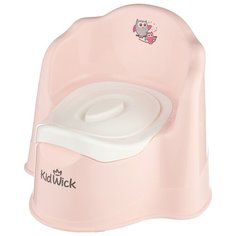 KidWick горшок Трон с крышкой розовый/белый