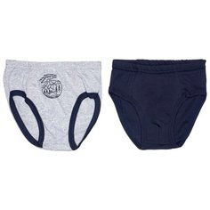 Трусы Веселый Малыш 2 шт., размер 110, темно-синий/серый