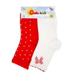 Носки Conte-kids комплект 2 пары размер 16, белый-красный