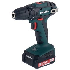 Аккумуляторная дрель-шуруповерт Metabo BS 14.4 10мм 2.0Ah x2 Case Set 40 Н·м зеленый/черный