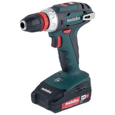Аккумуляторная дрель-шуруповерт Metabo BS 18 Quick 10мм 2.0Ah x2 Case Set2 48 Н·м зеленый/черный