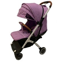 Прогулочная коляска Yoya Plus 4 (сумка-чехол, подстак., дожд., москит., бампер, чехлы на ручки и бампер из экокожи, коврик, накидка на ножки, крючок для сумок) сиреневый/белая рама, цвет шасси: белый