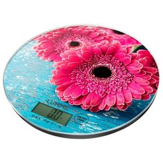 Кухонные весы Lumme LU-1341 розовая гербера