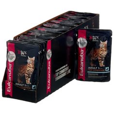 Корм для стерилизованных кошек Eukanuba Top Condition для здоровья кожи и шерсти, с кроликом 24шт. х 85 г (кусочки в соусе)