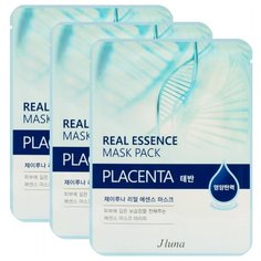 Маска тканевая Juno J luna Placenta с плацентой для лица (3 шт) 25 мл
