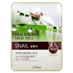 Juno тканевая маска Real Essence Mask Pack с муцином улитки, 25 мл