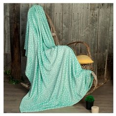 Плед Традиция Амели Звезды облегченный, 180 x 200 см, зеленый