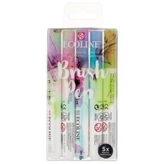 Royal Talens набор фломастеров Ecoline Brush Pen set 5 Pastel, 5 шт. (11509901)