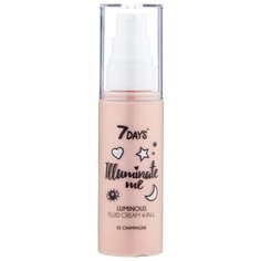 7 DAYS Illuminate me Rose Girl Сияющий крем-флюид для лица 4 в 1, 01 champagne, 50 мл