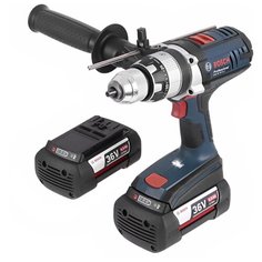 Ударная аккумуляторная дрель-шуруповерт BOSCH GSB 36 VE-2-LI 4.0Ah x2 L-BOXX 100 Н·м синий/черный