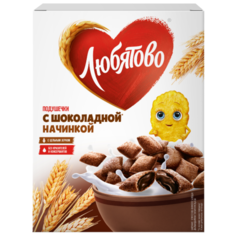 Готовый завтрак Любятово Подушечки шоколадные, коробка, 250 г
