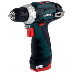 Аккумуляторная дрель-шуруповерт Metabo PowerMaxx BS 2014 Basic 2.0Ah x2 Case Set2 34 Н·м зеленый/черный