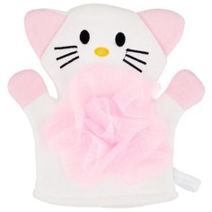 Мочалка Lubby Кошечка белый/розовый