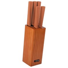 Набор Rondell Guarda 5 ножей с подставкой коричневый