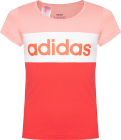 Футболка для девочек Adidas Linear Logo Colorblock, размер 152