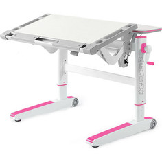 Детский стол Mealux Ergowood-L TG/PN BD-810 TG/PN столешница белый дуб дерево/накладки на ножках розовые