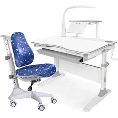Комплект (стол+полка+кресло+чехол+лампа) Mealux Evo-30 G (Evo-30 G + Y-528 F) белая столешница дерево/серый