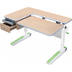 Стол Mealux Woodville MG/Z (BD-850 MG/Z) столешница клен дерево/накладки на ножках зеленые