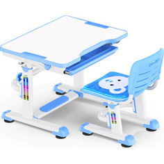 Комплект мебели Mealux BD-08 (столик+стульчик) Teddy blue столешница белая / пластик синий