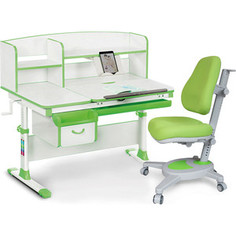 Комплект Mealux Evo-kids Evo-50 Z (арт. Evo-50 Z + Y-110 KZ) / (стол+полка+кресло+лампа) / белая столешница, пластик зеленый