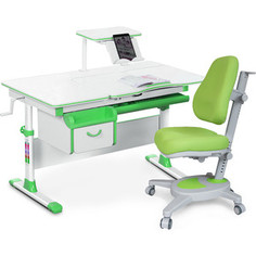 Комплект Mealux Evo-kids Evo-40 Z (арт. Evo-40 Z + Y-110 KZ) / (стол+полка+кресло+лампа) / белая столешница, пластик зеленый