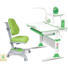 Комплект Mealux Evo-kids Evo-30 Z (арт. Evo-30 Z + Y-110 KZ) / (стол+полка+кресло+лампа) / белая столешница (дерево), пластик зеленый