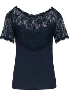 Футболка с кружевной отделкой Bonprix