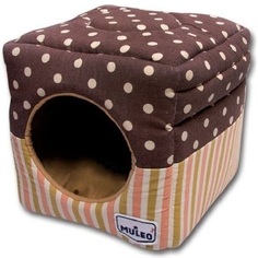 Домик для кошек и собак Katsu Мулео S, складной, коричневый, 30x30x16см