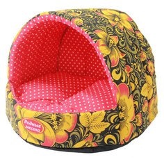 Домик для кошек и собак Родные места Колыбелька №1 Хохлома, разноцветный, 27x38x35см