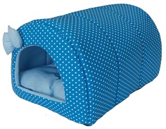 Домик для кошек и собак Xody Тоннель №1, хлопок, синий, 50x36x30см