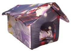 Домик для кошек и собак Xody Будка №2, эконом, фиолетовый, 50x32x30см