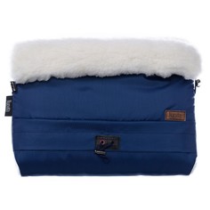 Муфта меховая для коляски Nuovita Alaska Bianco Blu scuro/темно-синий
