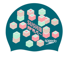 Шапочка для плавания Speedo Slogan Print Cap Sushi Green, зеленый