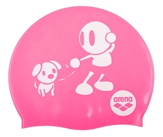 Шапочка для плавания детская Arena Kun Cap Junior (6-12 лет), розовый, белый человек