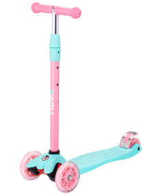 Трёхколёсный самокат Ridex Snappy 2.0 3D детский мятный/розовый со светящимися колёсами
