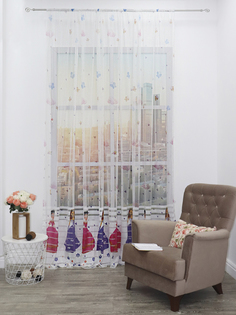 Штора Amore Mio Сетка с полосой 3,0*2,7 1 шт. Розовый/синий/белый