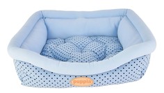 Лежак для домашних животных Puppia Cozy Dot, голубой, 57х57х7 см