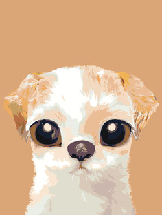 Картина по номерам Живопись по Номерам "Щенок Бисквит", 30x40