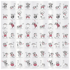 Штора для ванной Tatkraft Funny Cats 180x180 см