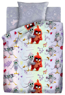 Комплект постельного белья Angry Birds 2 полутораспальный, 16223-1/16224-1 Ред и Сильвер